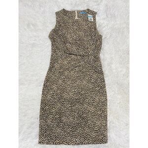 J McLaughlin Micro Animal Print Anne Sheath Dress Women Size 0 Sleeveless NWT